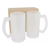 2 Canecas Vidro Chopp Cerveja Jateada 475ml P/ Sublimação
