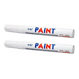 2 Caneta Branca Para Pintar Letras Pneu A Prova D'água Paint