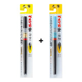2 Caneta Pincel Pentel Brush Fude Pen (1x Fina + 1x Media) S