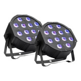 2 Canhao Refletor Led Par 64 Slim Rgbw 12 Led Cree 12w Quad