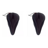 2 Capa De Selim Em Gel Silicone Banco Bike Preto Ajustavel