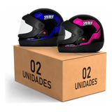 2 Capacete Kit Fechado Automatico Sport Moto 788 Todas Cores