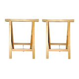 2 Cavaletes Studio De Madeira Para Mesa De Escritorio 75x80