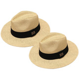 2 Chapéu Moda Panamá Personalizado Praia Fedora 