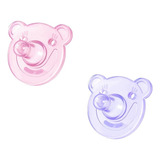 2 Chupetas Ursinho Calmante Anti Cólica Silicone Bebê Menina