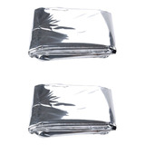 2 Cobertores Térmico Isolante Manta Emergência Alumínio
