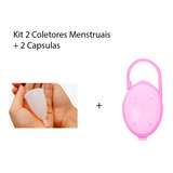2 Coletor Menstrual Silicone Méd Hipoalergenico Com Capsula