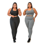 2 Conjunto Plus Size Calça Legging