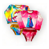 2 Conjunto Praia De Calor Proteção Uv Infantil Super Herois