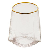 2 Copos Baixos Com Borda Dourada Wolff Taj De Cristal 550ml