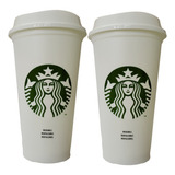 2 Copos Starbucks Reutilizáveis Plásticos -