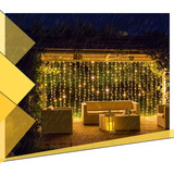 2 Cortina 300 Led Branco Quente Fixo 3mx2m Decoração Natal