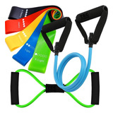 2 Elastico Exercicios + 5 Mini Band Thera Corpo Fit Academia
