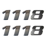 2 Emblema Adesivo Número 1118 Cromado