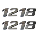 2 Emblema Adesivo Número 1218 Cromado Caminhão Mercedes Benz