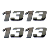 2 Emblema Adesivo Número 1313 Cromado Caminhão Mercedes Benz