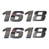 2 Emblema Adesivo Número 1618 Cromado
