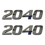 2 Emblema Adesivo Número 2040 Cromado
