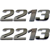 2 Emblema Adesivo Número 2213 Cromado