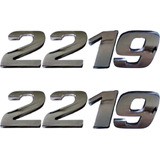2 Emblema Adesivo Número 2219 Cromado