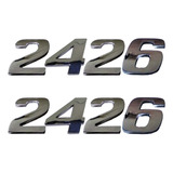 2 Emblema Adesivo Número 2426 Cromado