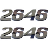 2 Emblema Adesivo Número 2646 Cromado