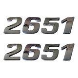 2 Emblema Adesivo Número 2651 Cromado