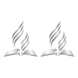 2 Emblemas Adesivos Adventista 3d Prata 9cm Resinado Relevo