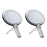 2 Espelhos Aumento Para Banheiro Com Suporte Maquiagem 
