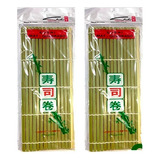 2 Esteira Bambu Sudarê Quadrada Sushi