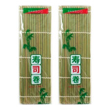 2 Esteira Bambu Sudarê Quadrada Sushi Mat 24x24 - Tetsu