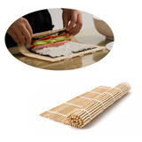 2 Esteiras Sudare Bambu Enrolar Sushi Mat Oriental 23x24 Cm