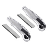 2 Estilete De Metal Profissional 18mm + 10 Lâminas Extras