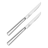 2 Facas De Churrasco Com Serra Mykonos Aço Inox - Hercules Cor Prateado