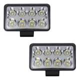 2 Farol De Milha 24w 8 Leds 12v 24v Carro Jeep Caminhão