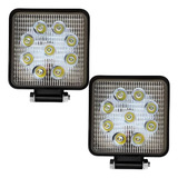 2 Farol De Milha Led Quadrado 9 Leds 12v24v 27w Off Road 4x4