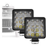 2 Farol Led Branco 48w Quadrado Pulverizador Trator Agricola