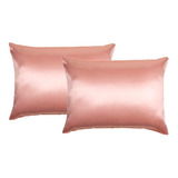 2 Fronhas De Cetim ( 1 Par ) Anti Frizz Luxo 70cm X 50cm