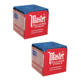 2 Giz Master Azul Profiossional Para Taco De Sinuca Bilhar