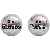 2 Globos Espelhados 30cm É Iluminação Para Festa, Djs Evento