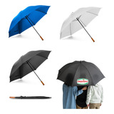 2 Guarda Chuva Personalizado Cabo Madeira Portaria Grande.
