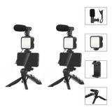2 Kit Estabilizador Celular Gravacao Tripé Youtuber Led Prof