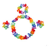 2 Kit Havaiano Colar Pulseira E Tiara Festa Balada Casamento