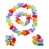 2 Kit Havaiano Colar Pulseira E Tiara Festa Balada Casamento