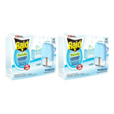 2 Kit's Repelente Raid Family Aparelho + Refil Sem Cheiro 