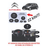 2 Kits Adesivos Botão Painel C3 Citroen (kit Restauração)