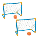 2 Kits Futebol Golzinho Mini Trave Rede E Bola Brinquedo