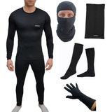 2 Kits Roupa Térmica Calça Camisa Meia Duas Balaclavas Luva