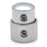 2 Knob Duplos E 2 Simples Cromados C/ Parafuso Metal