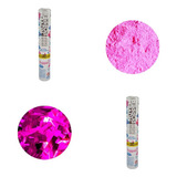 2 Lanças Pó + Confetes Metalizados Chá Revelação Popper Rosa